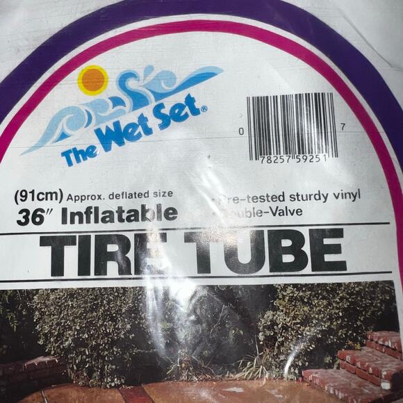 Vintage Intex 1989 The Wet Set Vinyl Tire Tube 36” Teal Turquoise pool float NEW - Picture 4 of 4